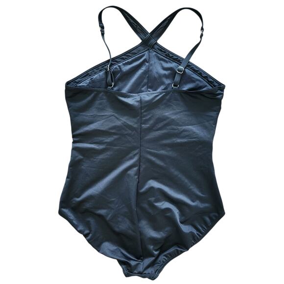Miraclesuit One Piece Swimsuit 16‎ Beach Vacation Resortwear Coastal Black - Picture 2 of 4